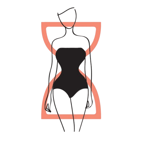 how to dress for inverted triangle body type illustration showing broad shoulders and narrow hips